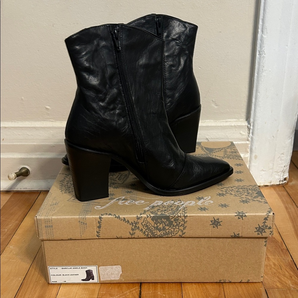 Free People Barclay Black Heeled Boots